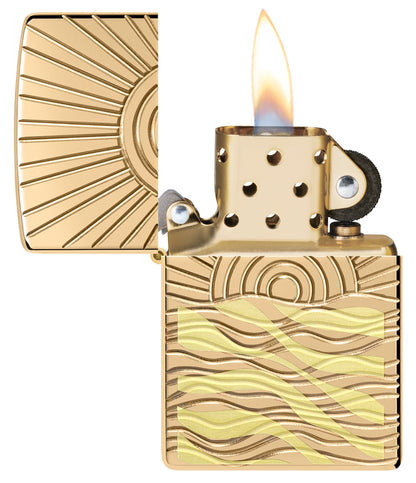 Zippo SunBeam Pendant Armor® High Polish Brass Windproof Lighter
