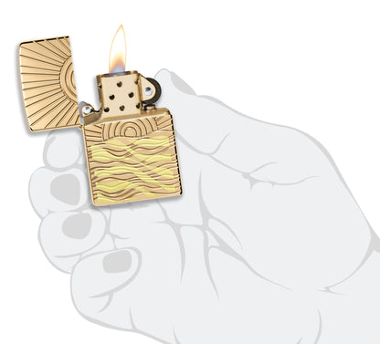 Zippo SunBeam Pendant Armor® High Polish Brass Windproof Lighter