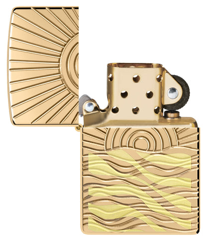 Zippo SunBeam Pendant Armor® High Polish Brass Windproof Lighter