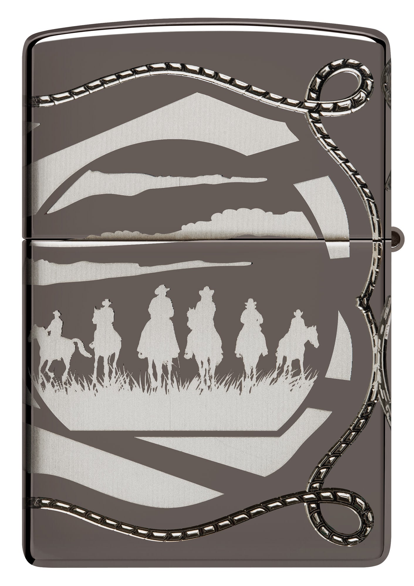 Zippo Skeleton Cowboy Design Armor® Black Ice® Windproof Lighter