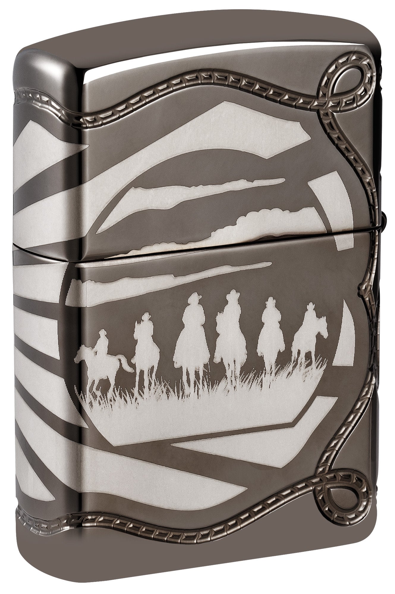 Zippo Skeleton Cowboy Design Armor® Black Ice® Windproof Lighter