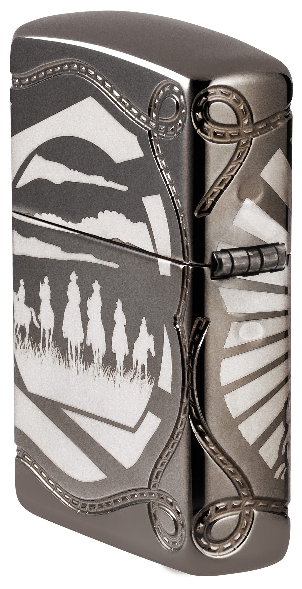 Zippo Skeleton Cowboy Design Armor® Black Ice® Windproof Lighter