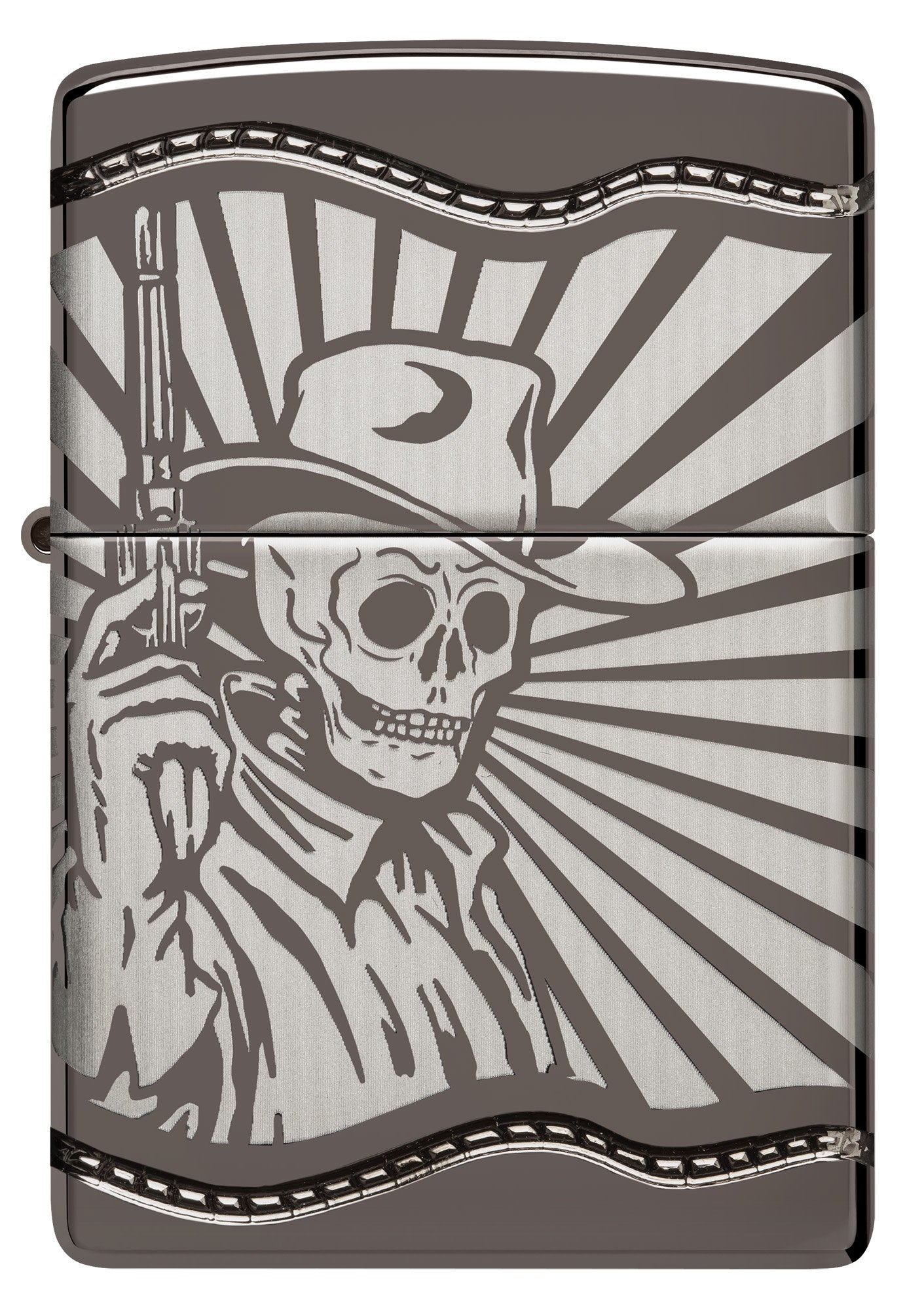 Zippo Skeleton Cowboy Design Armor® Black Ice® Windproof Lighter
