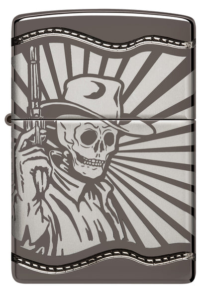 Zippo Skeleton Cowboy Design Armor® Black Ice® Windproof Lighter