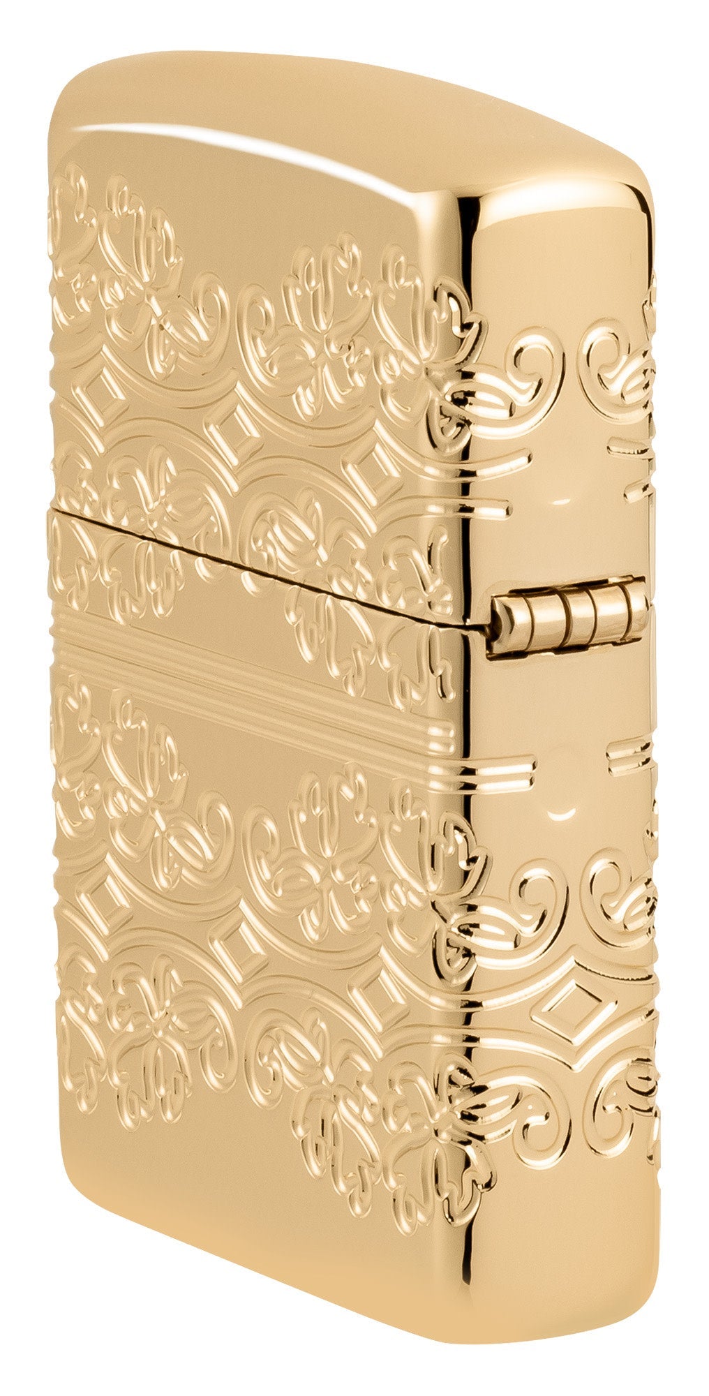 Zippo Lucky Clover Design Armor® High Polish Gold Plate Windproof Lighter