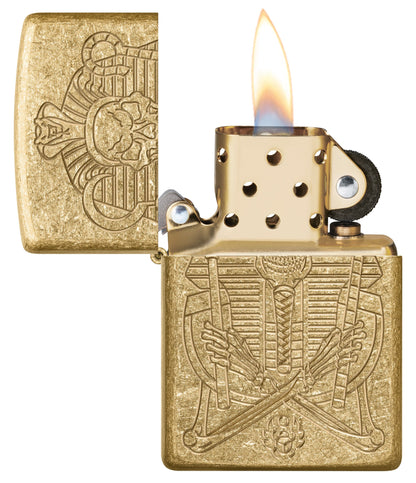 Zippo Mummy Design Armor® Tumbled Brass Windproof Lighter