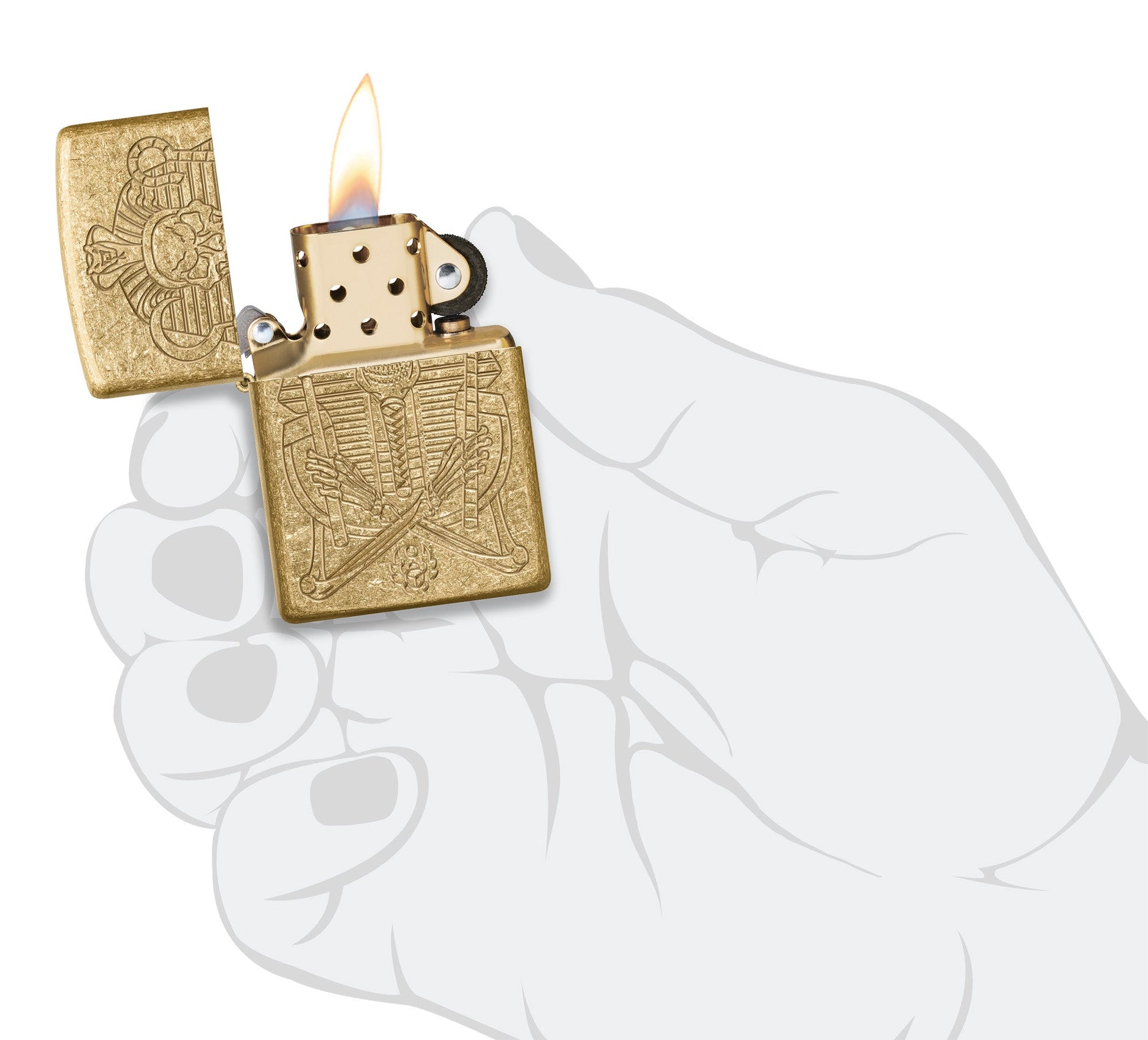 Zippo Mummy Design Armor® Tumbled Brass Windproof Lighter