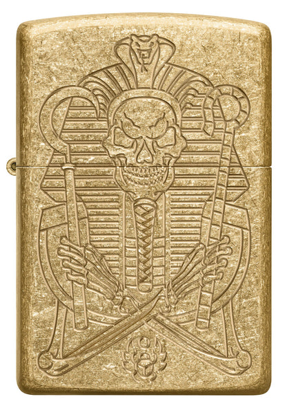 Zippo Mummy Design Armor® Tumbled Brass Windproof Lighter