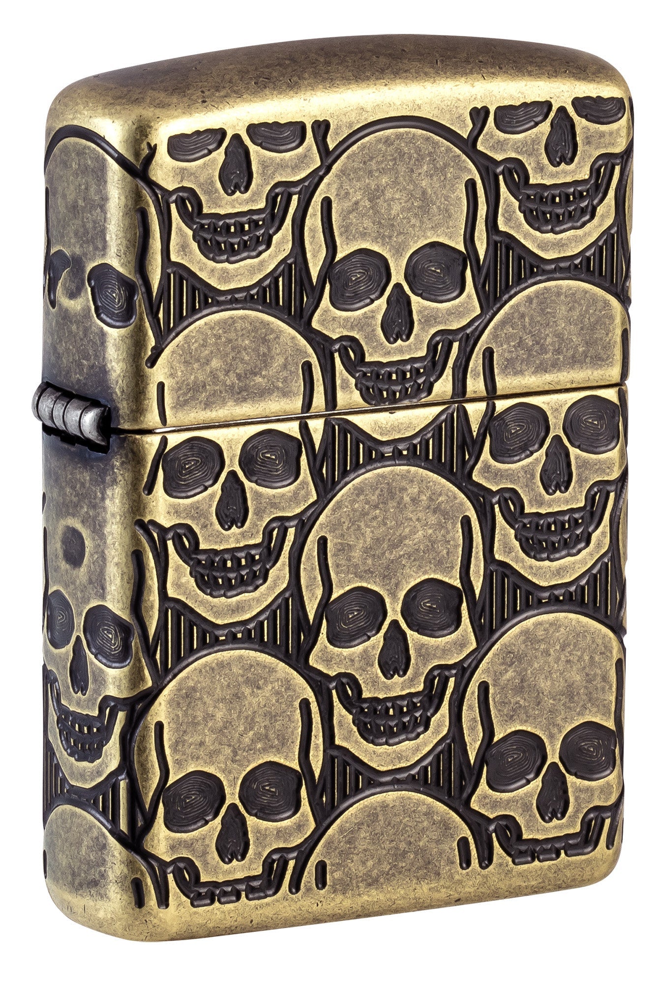 Zippo Cackling Cranium Design Armor® Antique Brass Windproof Lighter