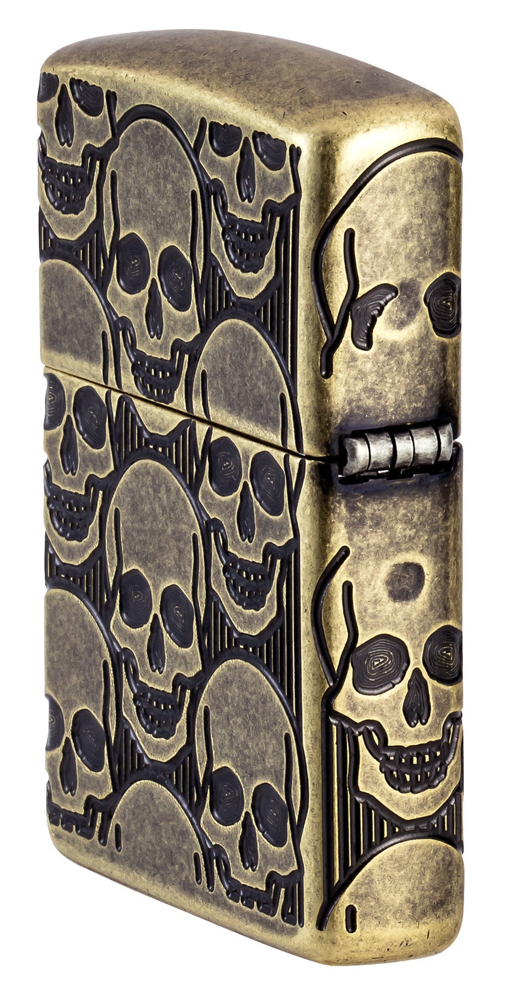 Zippo Cackling Cranium Design Armor® Antique Brass Windproof Lighter
