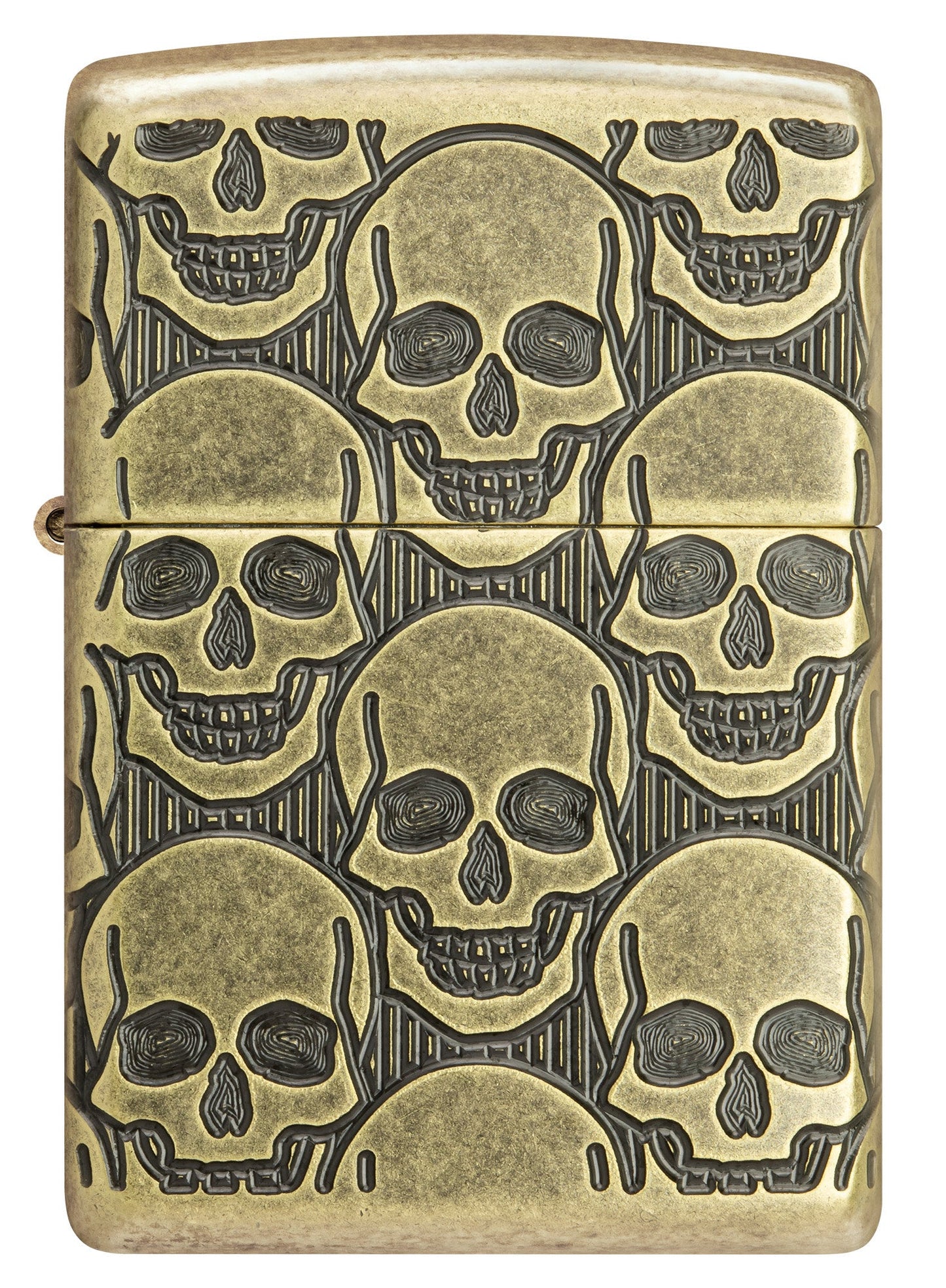 Zippo Cackling Cranium Design Armor® Antique Brass Windproof Lighter