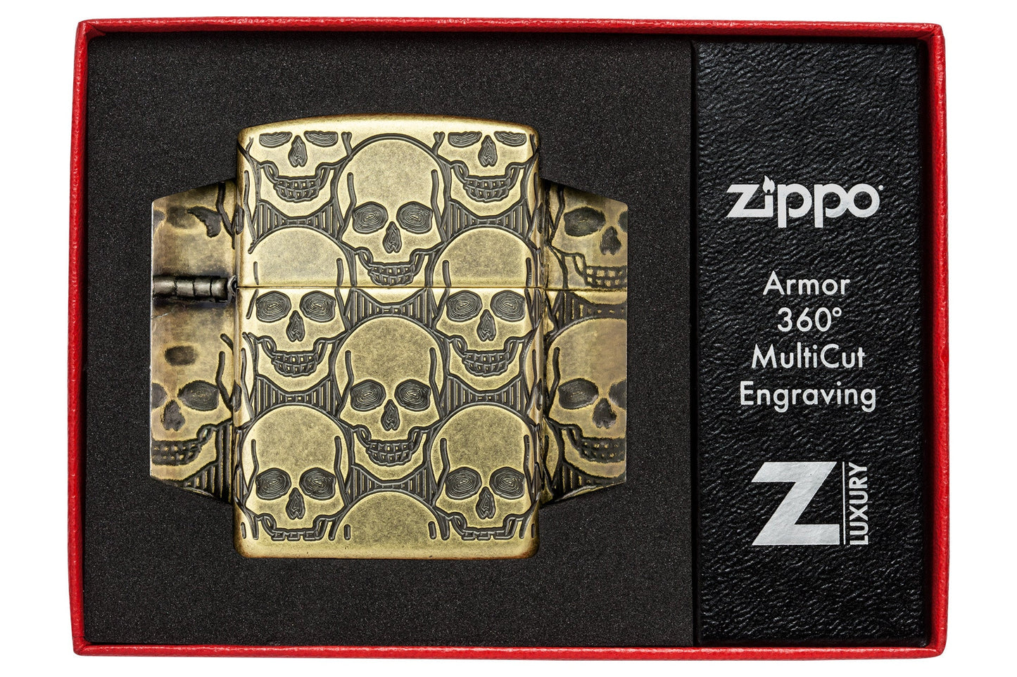 Zippo Cackling Cranium Design Armor® Antique Brass Windproof Lighter