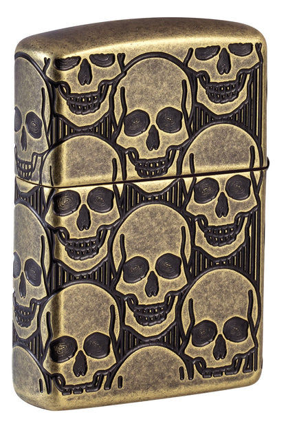 Zippo Cackling Cranium Design Armor® Antique Brass Windproof Lighter