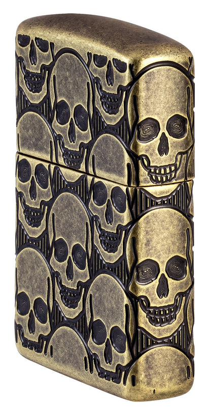 Zippo Cackling Cranium Design Armor® Antique Brass Windproof Lighter