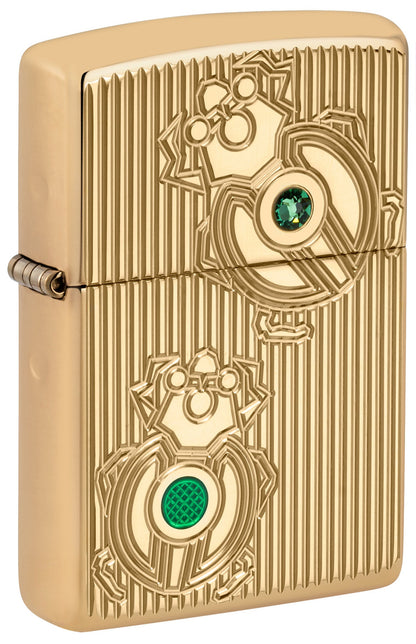 Zippo Bejeweled Beetle Design Armor® High Polish Brass Windproof Lighter