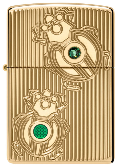 Zippo Bejeweled Beetle Design Armor® High Polish Brass Windproof Lighter