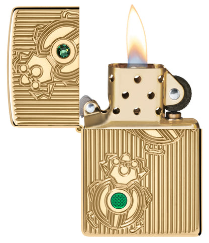Zippo Bejeweled Beetle Design Armor® High Polish Brass Windproof Lighter