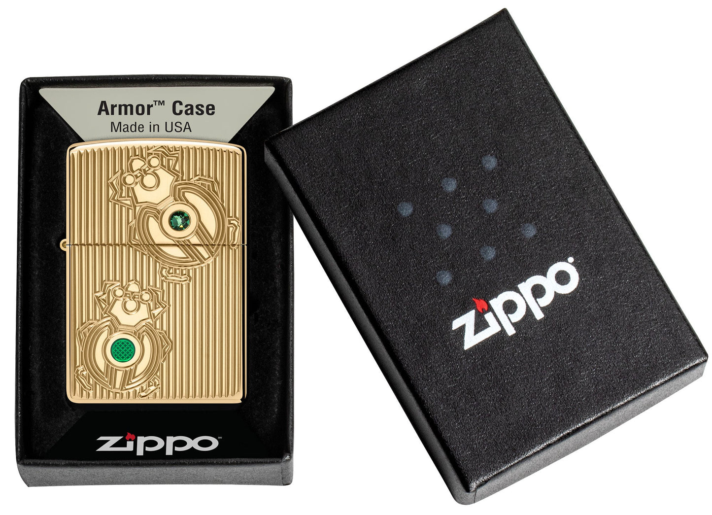 Zippo Bejeweled Beetle Design Armor® High Polish Brass Windproof Lighter