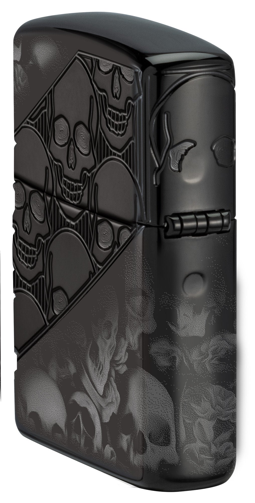 Zippo Skull Collage Design Armor® High Polish Black Windproof Lighter