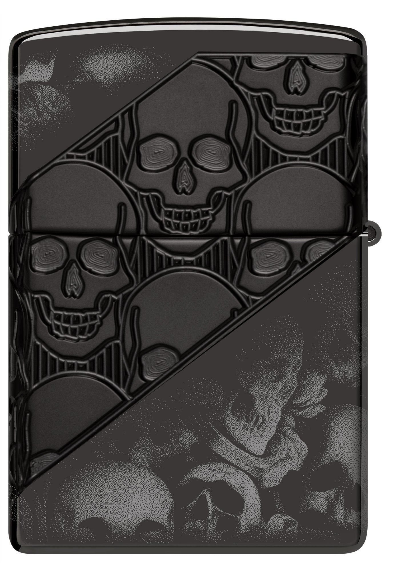 Zippo Skull Collage Design Armor® High Polish Black Windproof Lighter