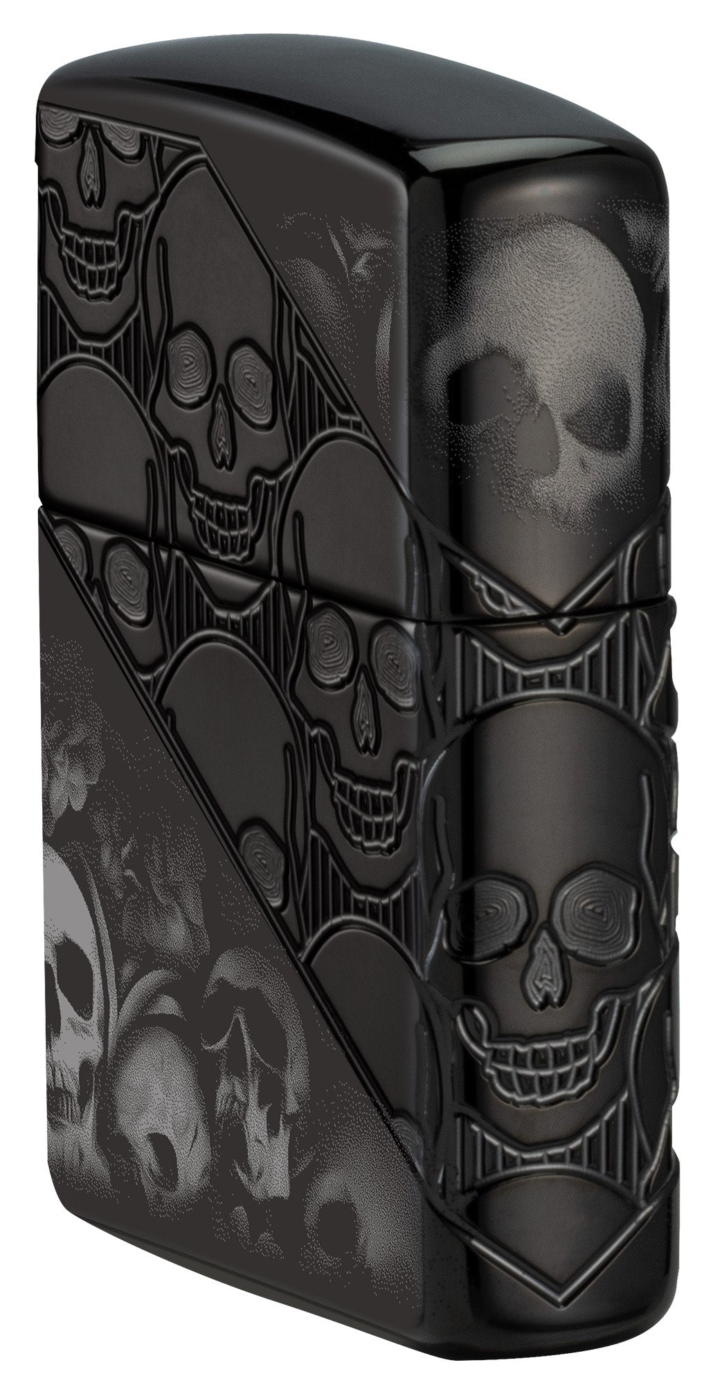 Zippo Skull Collage Design Armor® High Polish Black Windproof Lighter