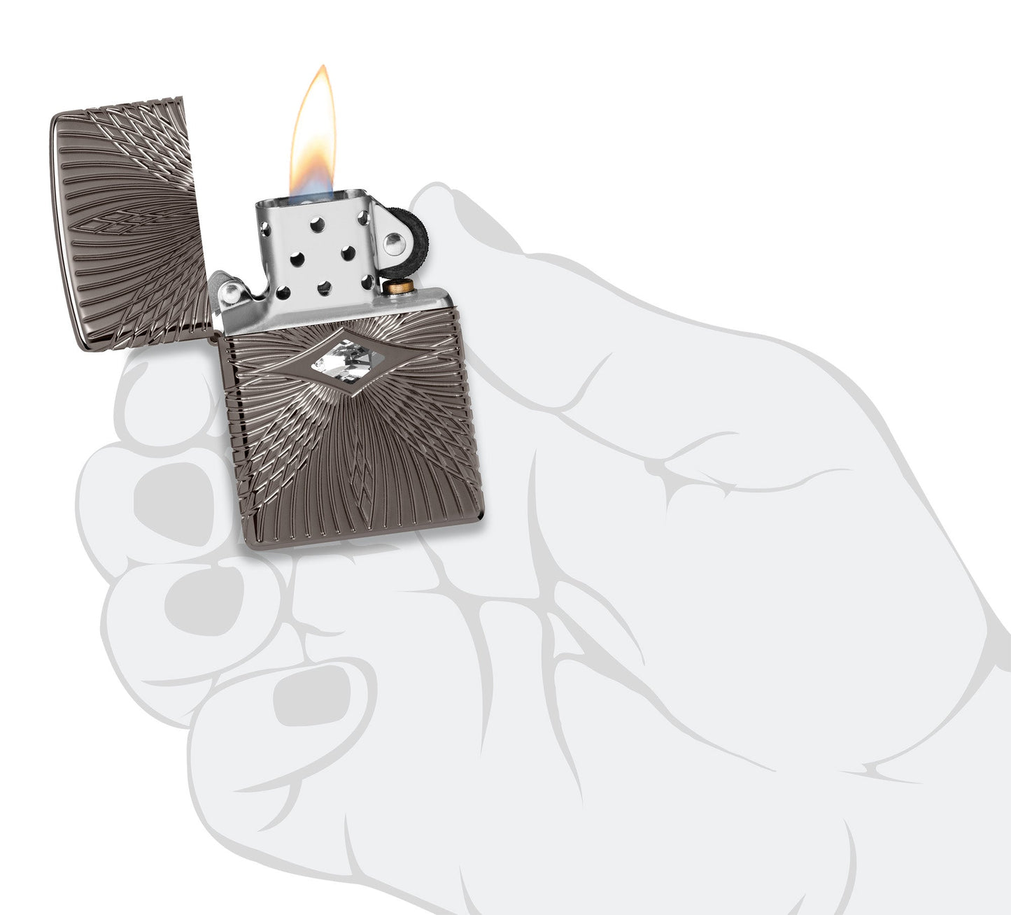 Zippo Pattern Armor Black Ice Windproof Lighter
