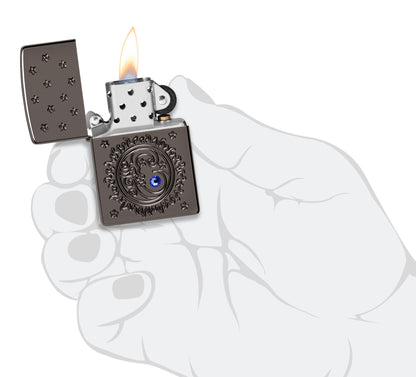 Zippo Ocean Crystal Black Ice® Windproof Lighter