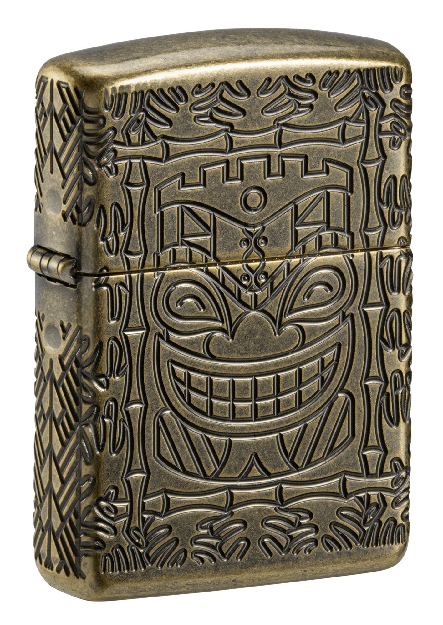 Zippo Tiki Totem Design Armor® Antique Brass Windproof Lighter