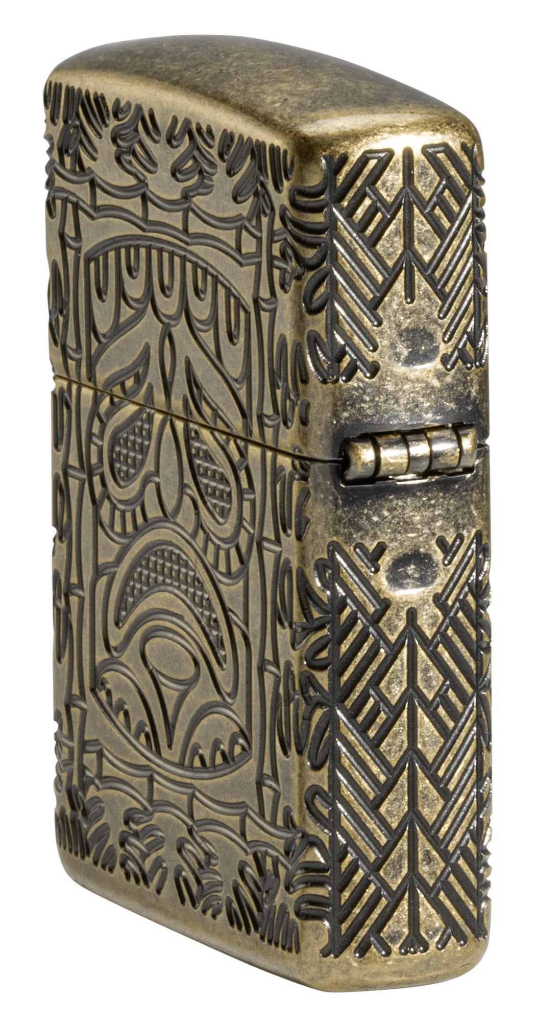 Zippo Tiki Totem Design Armor® Antique Brass Windproof Lighter