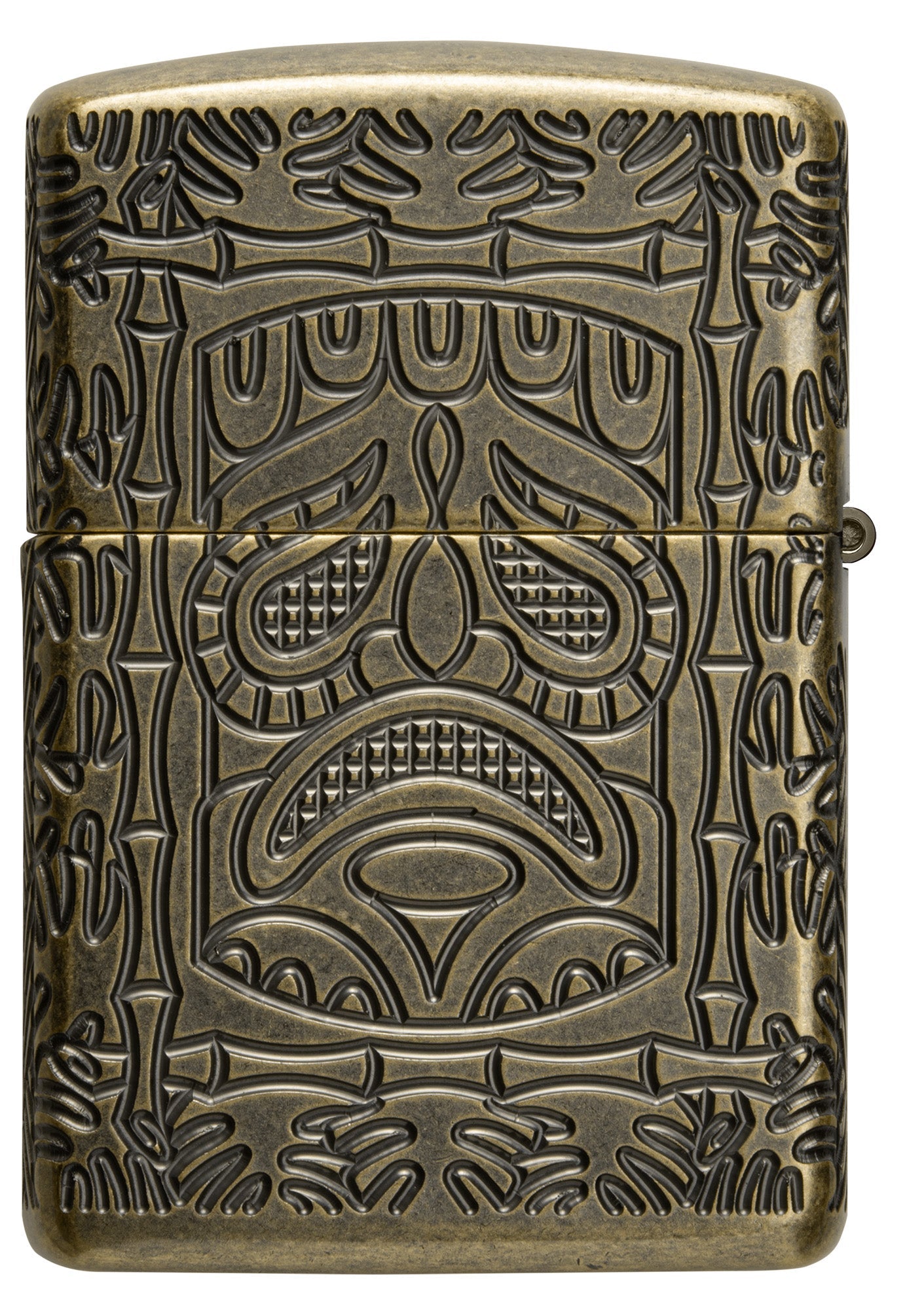 Zippo Tiki Totem Design Armor® Antique Brass Windproof Lighter