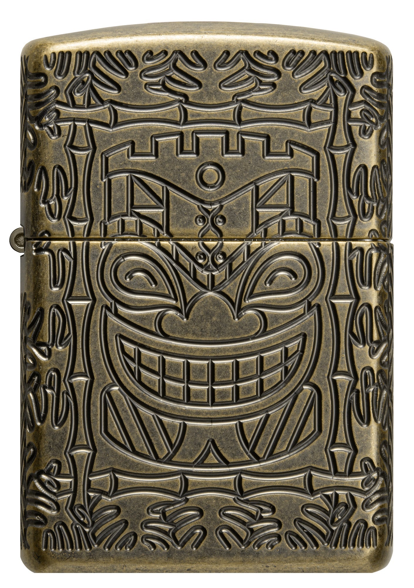 Zippo Tiki Totem Design Armor® Antique Brass Windproof Lighter
