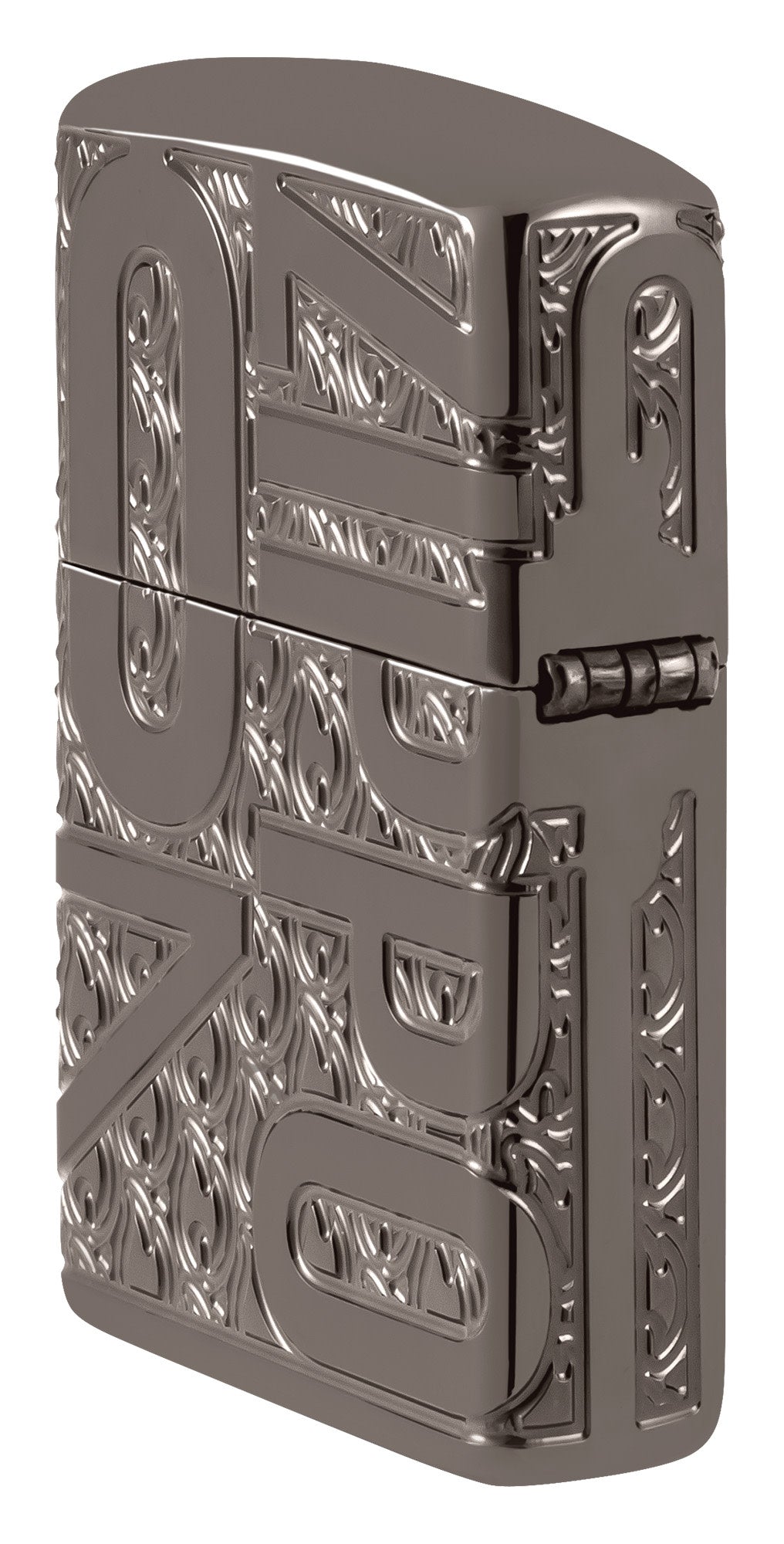 Zippo Reverse Carve Design Armor® Black Ice® Windproof Lighter
