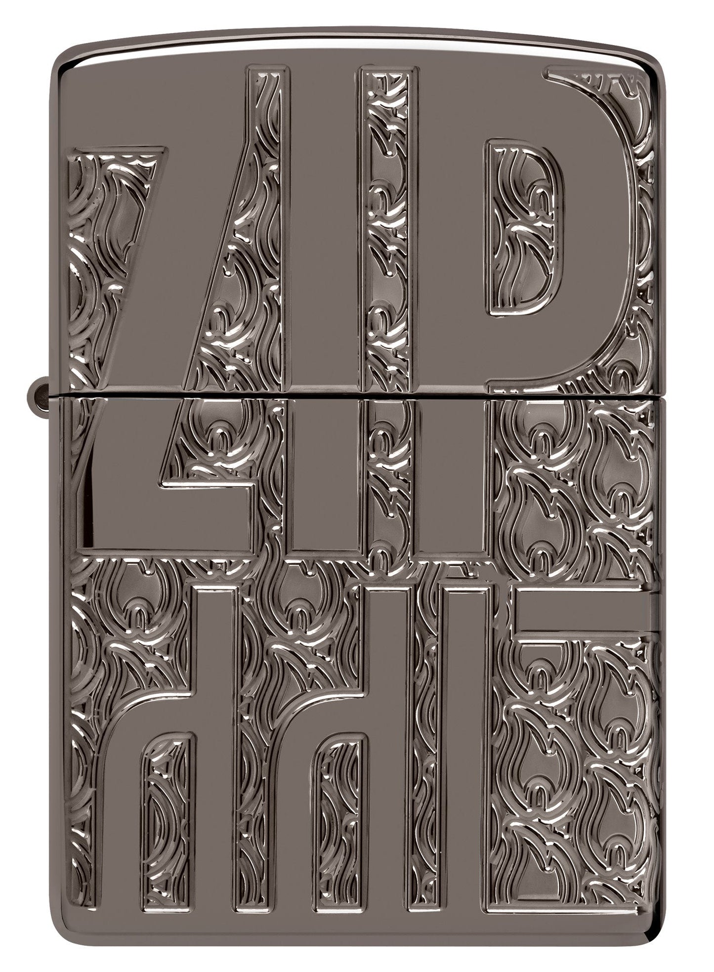 Zippo Reverse Carve Design Armor® Black Ice® Windproof Lighter