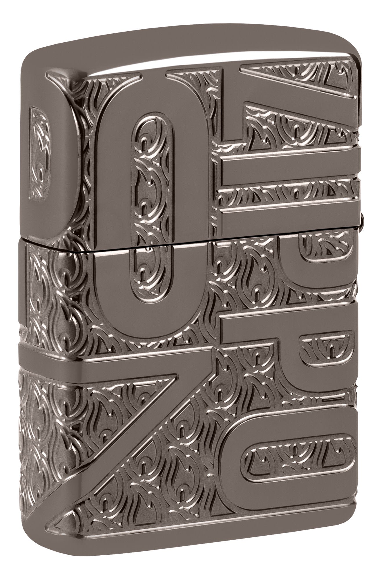 Zippo Reverse Carve Design Armor® Black Ice® Windproof Lighter