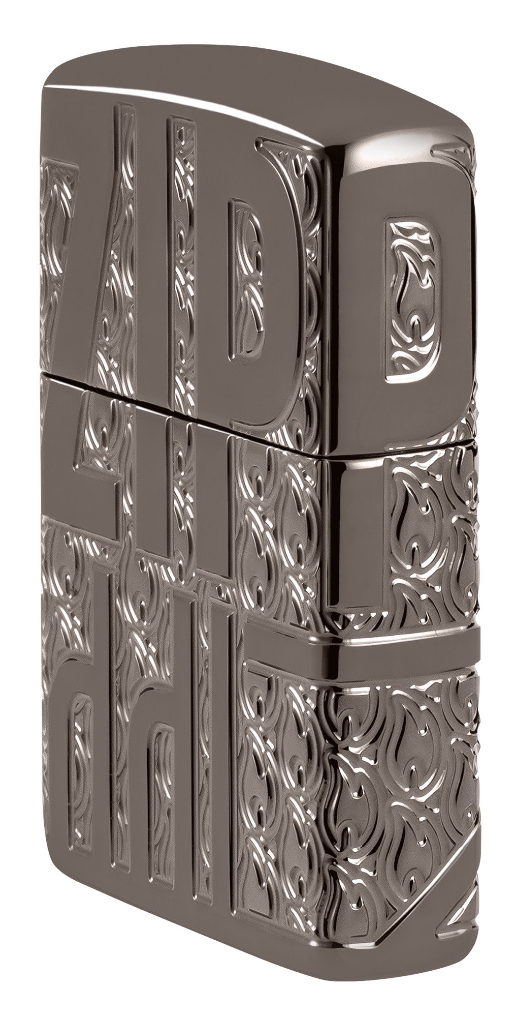 Zippo Reverse Carve Design Armor® Black Ice® Windproof Lighter
