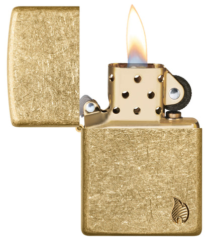 Zippo Armor® Series Flame Tumbled Brass Windproof Lighter