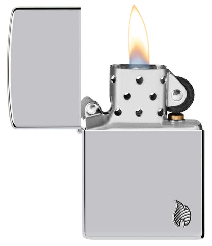 Zippo Armor® Series Flame High Polish Chrome Windproof Lighter