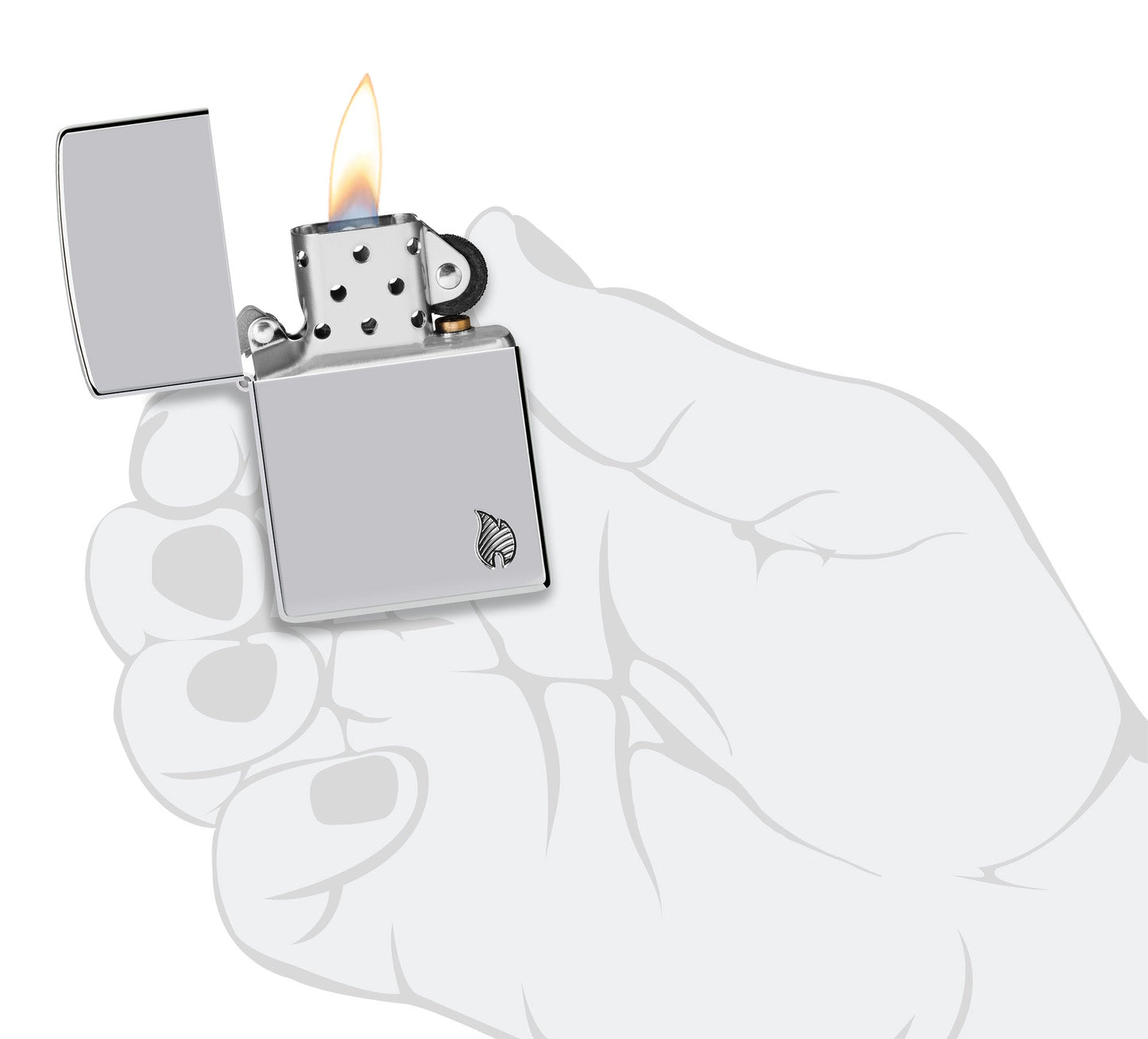 Zippo Armor® Series Flame High Polish Chrome Windproof Lighter