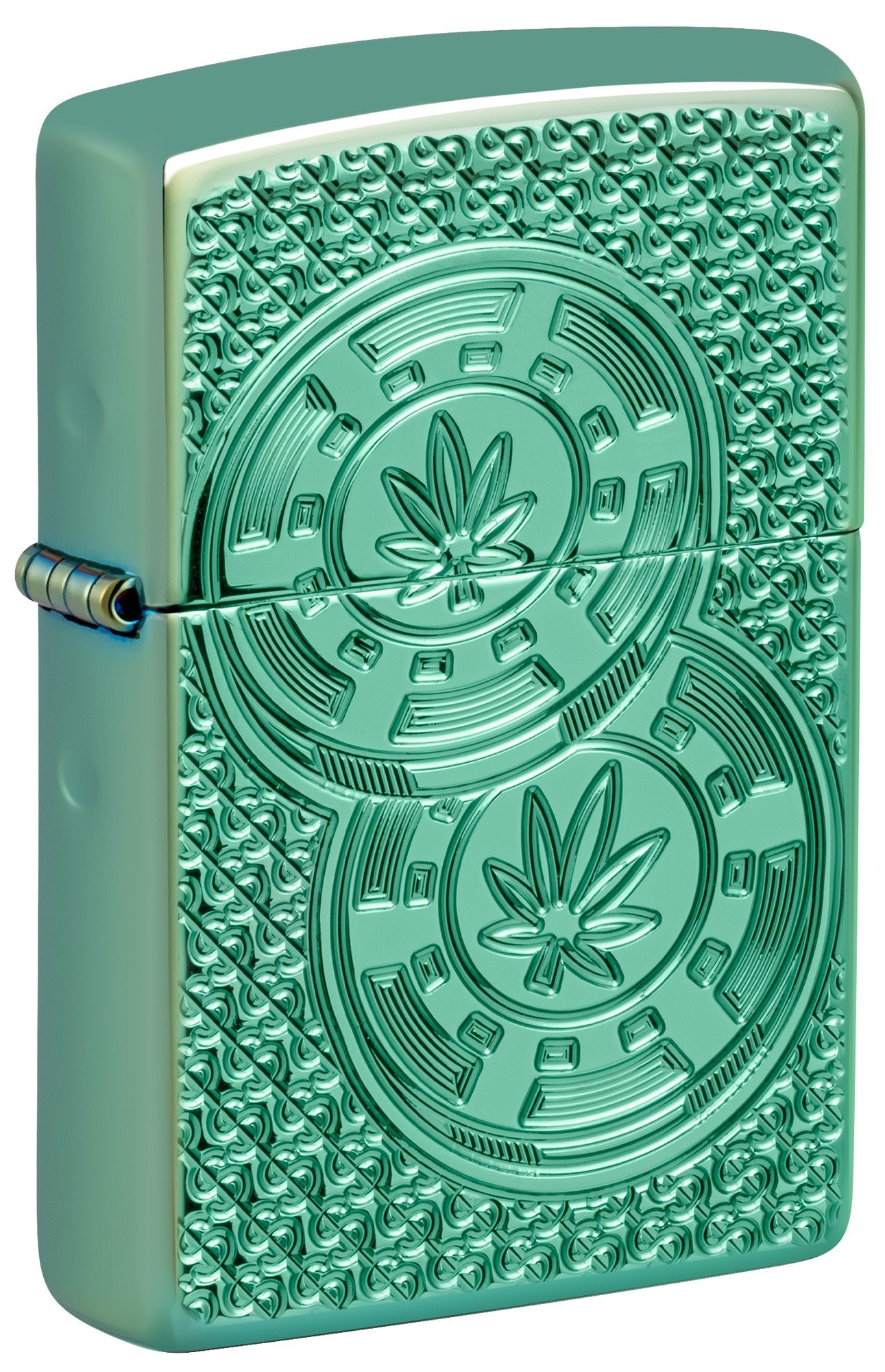 Zippo Cannabis Chips Design Armor® High Polish Green Windproof Lighter