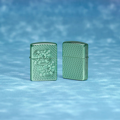 Zippo Cannabis Chips Design Armor® High Polish Green Windproof Lighter