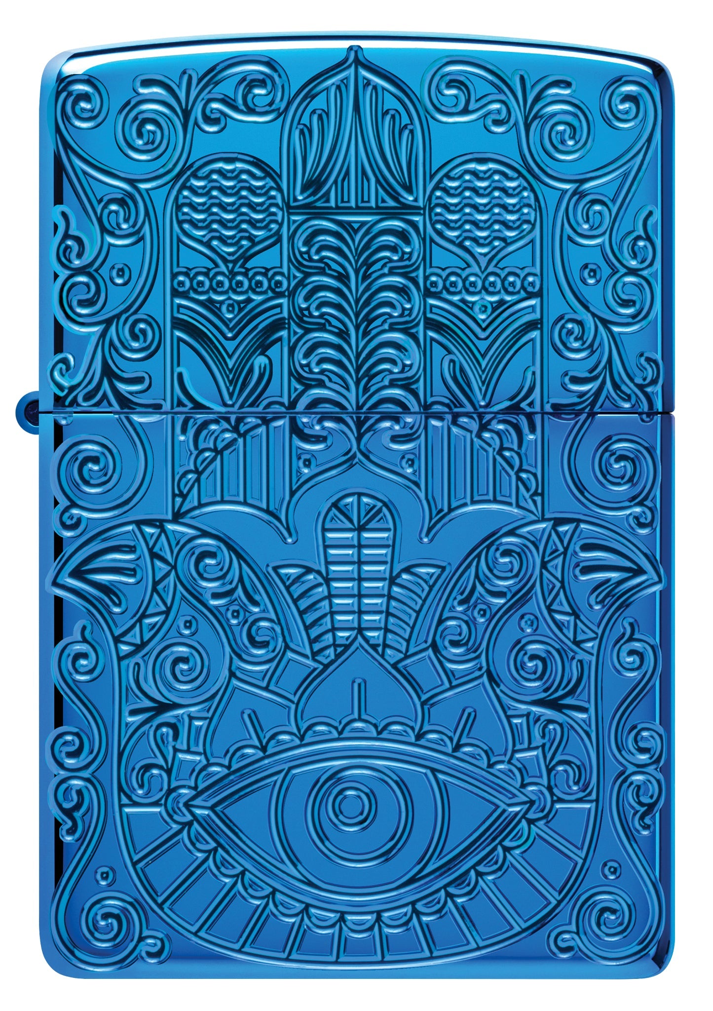Zippo Hamsa Design Armor® High Polish Blue Windproof Lighter