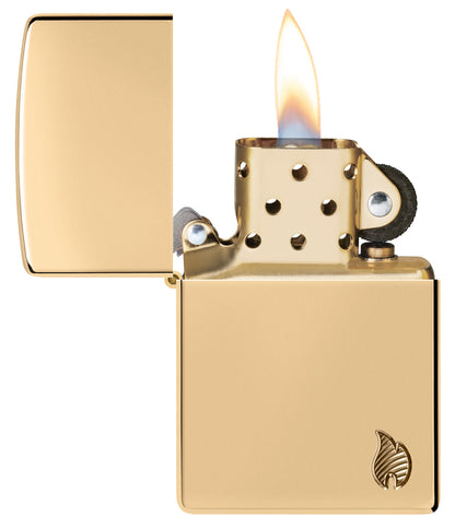 Zippo Armor® Series Flame High Polish Brass Windproof Lighter