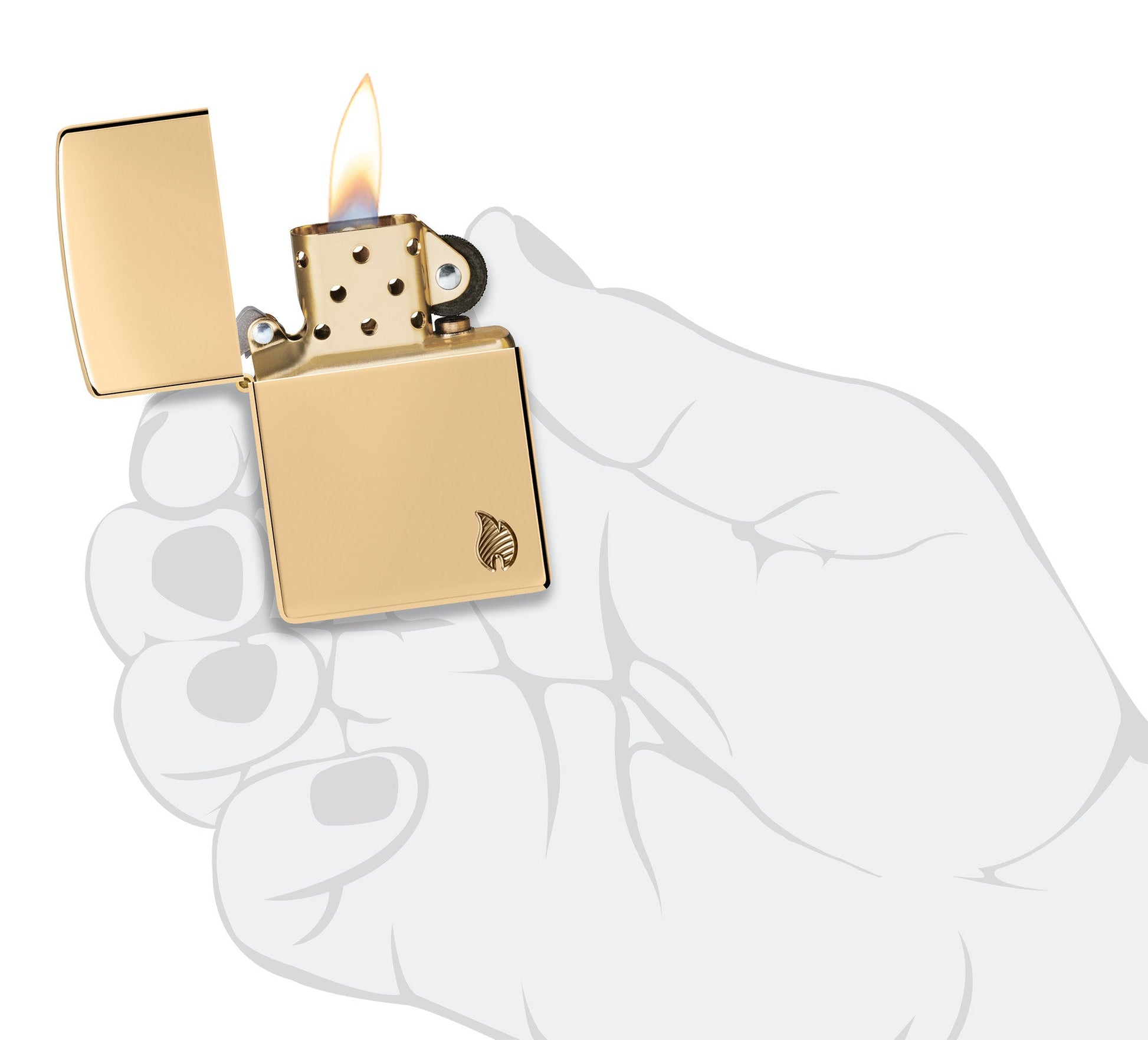 Zippo Armor® Series Flame High Polish Brass Windproof Lighter