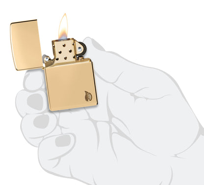 Zippo Armor® Series Flame High Polish Brass Windproof Lighter
