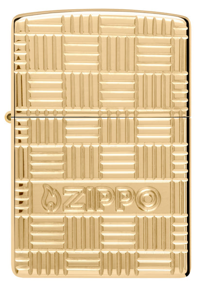 Zippo Deep Carve Design Armor® High Polish Brass Windproof Lighter