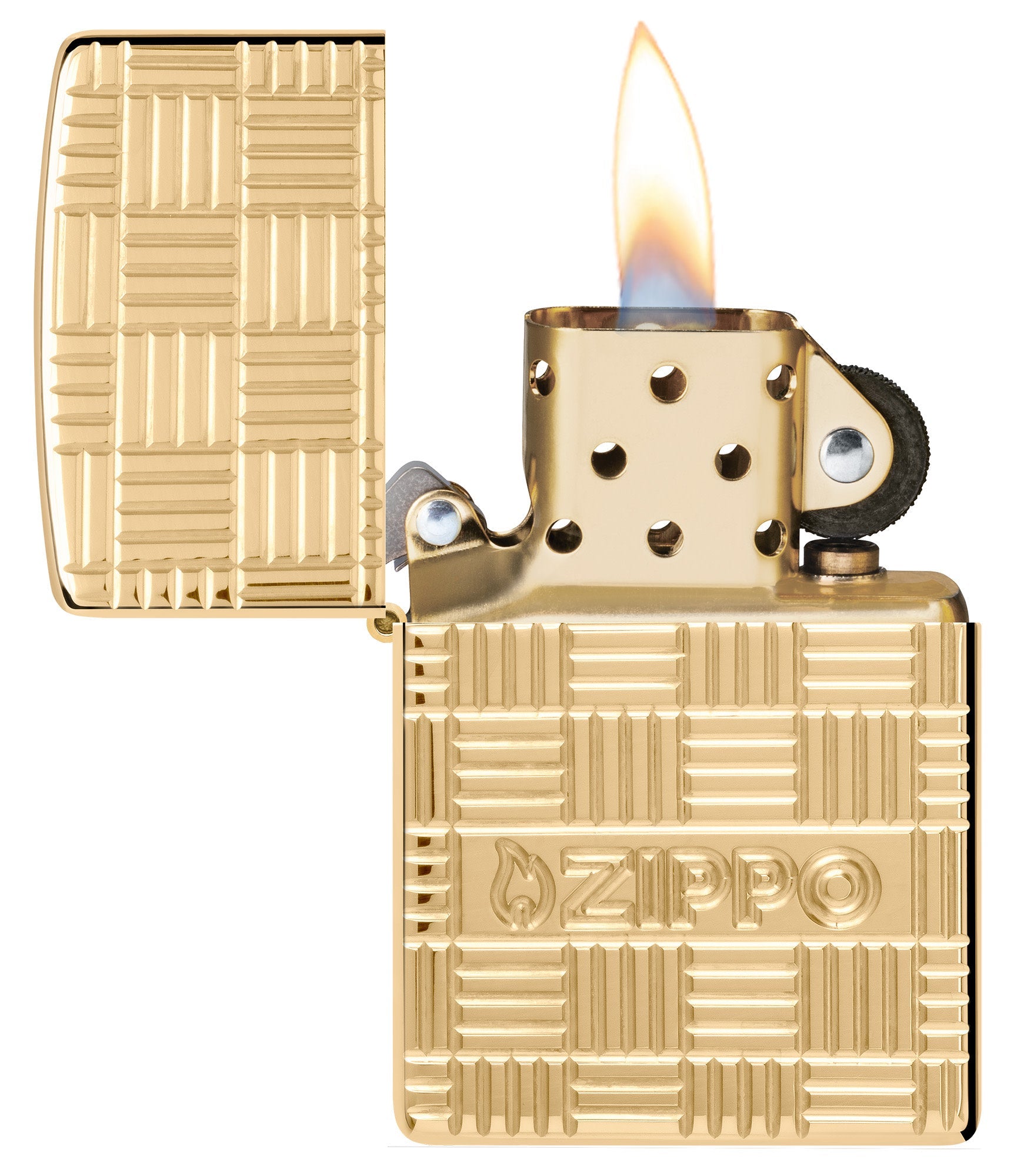 Zippo Deep Carve Design Armor® High Polish Brass Windproof Lighter