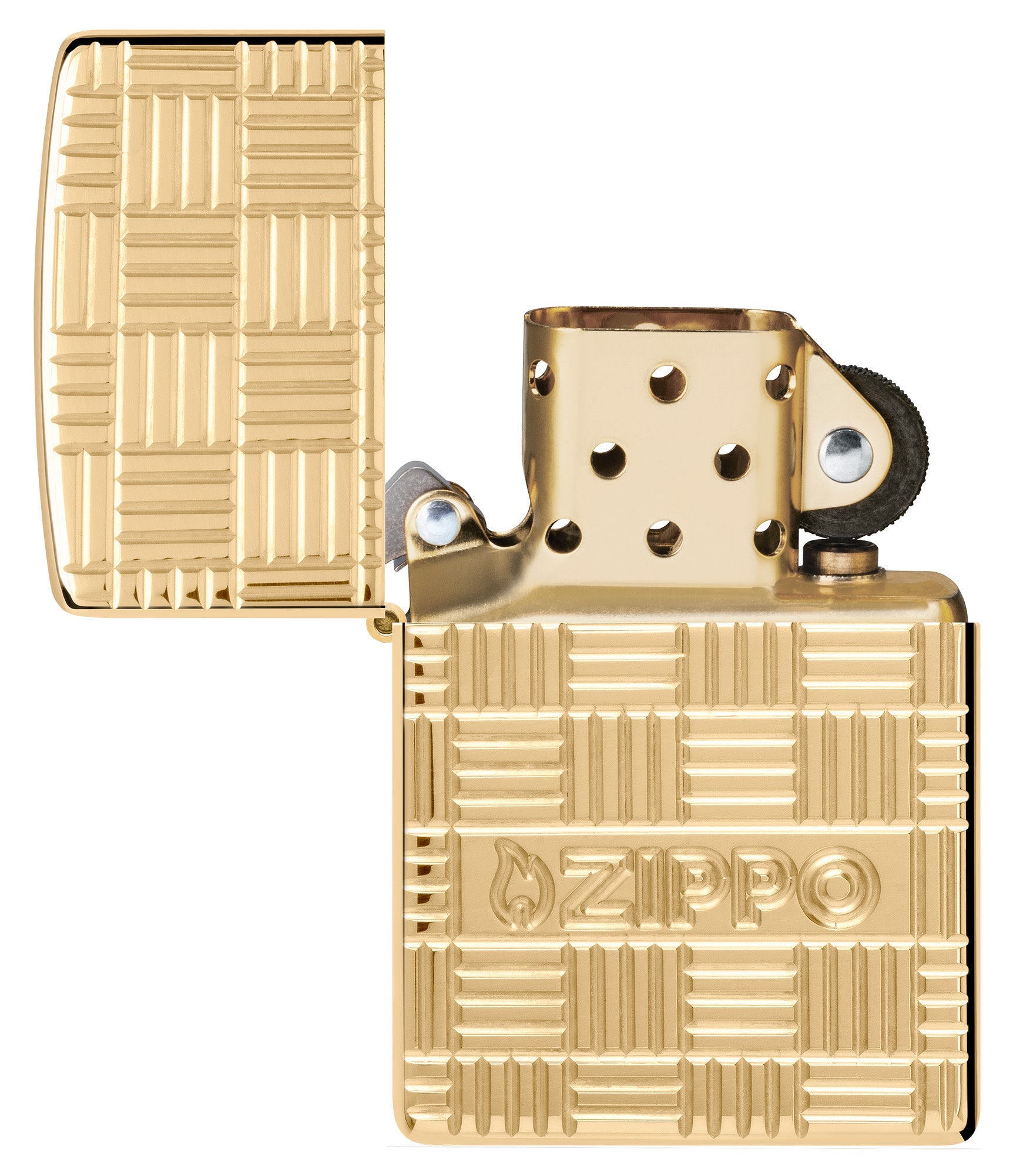 Zippo Deep Carve Design Armor® High Polish Brass Windproof Lighter