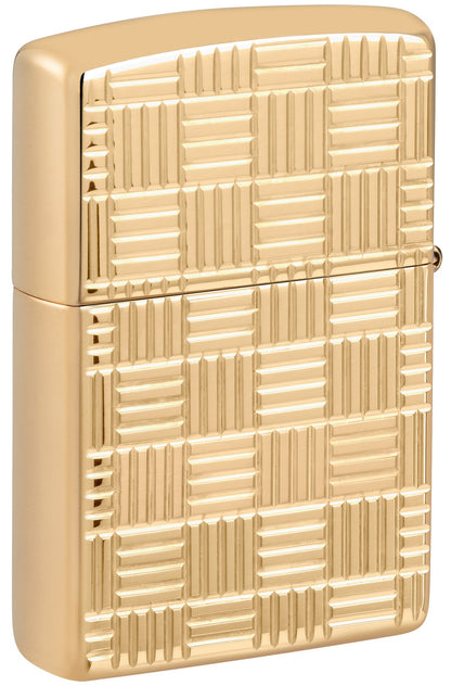 Zippo Deep Carve Design Armor® High Polish Brass Windproof Lighter