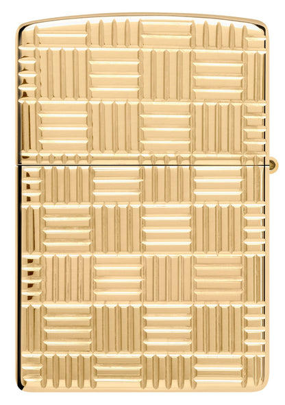 Zippo Deep Carve Design Armor® High Polish Brass Windproof Lighter