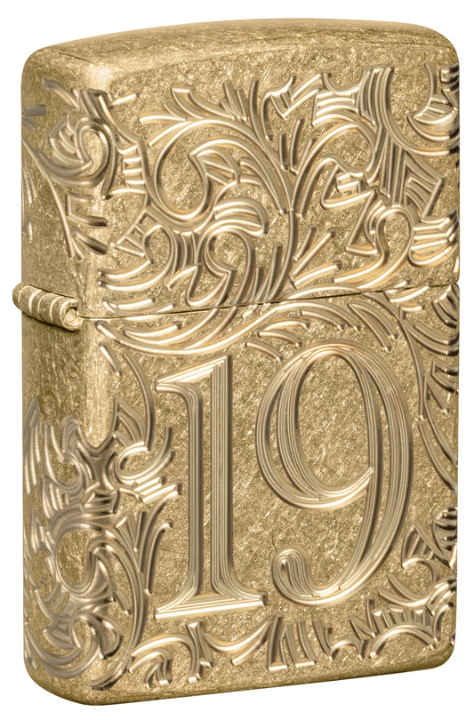 Zippo 1932 Filigree Design Armor® Tumbled Brass Windproof Lighter